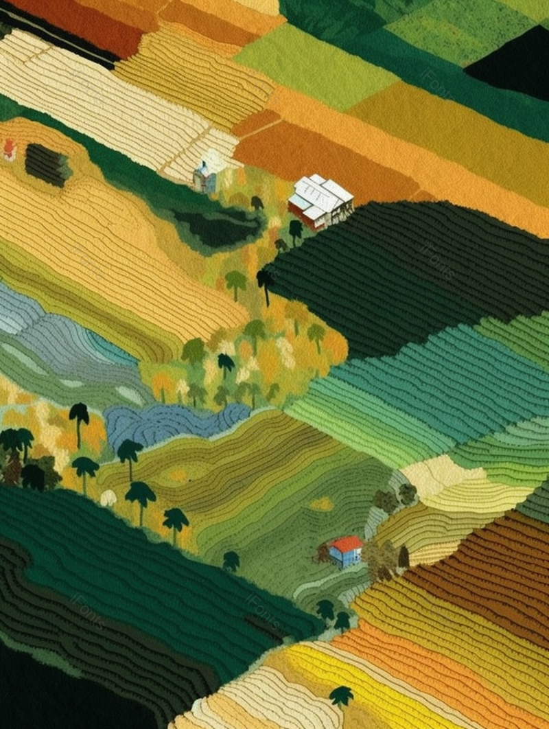 梯田色块肌理唯美插画背景,插画/手绘图,插画/手绘图库,插画/手绘图下载,插画/手绘